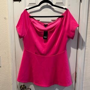 Torrid Bright Pink Off-Shoulder Blouse